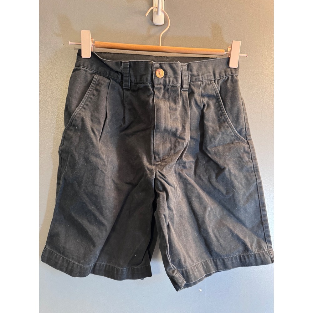 Tks Boys Black Pleated Chino Shorts Cotton Twill Size 10 School Uniform